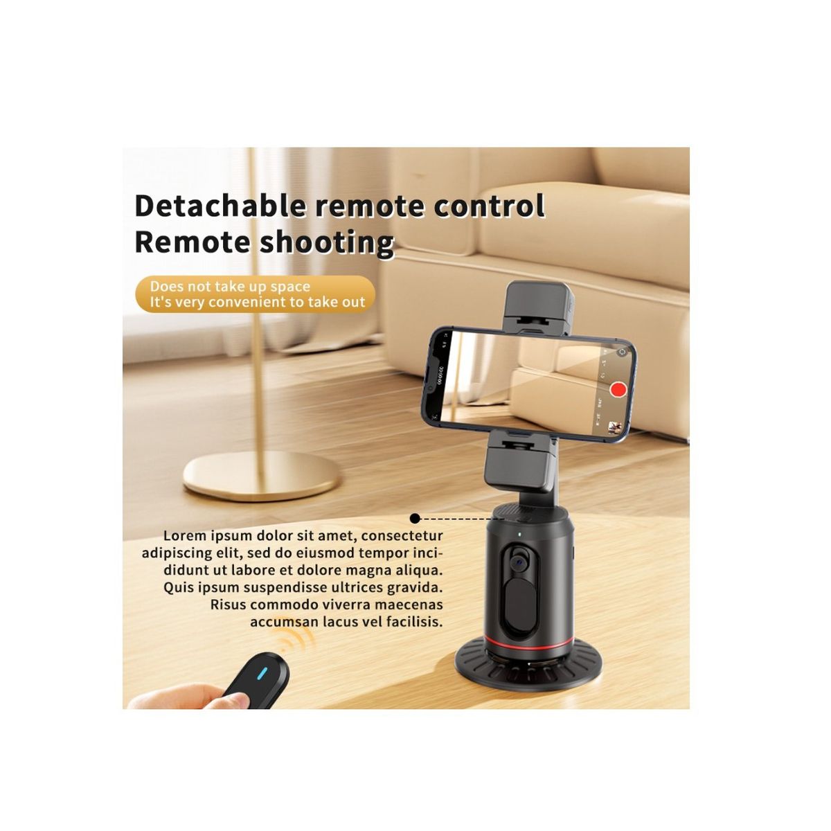 XO - Trípode De Seguimiento Facial Automático Rotación De 360 Led