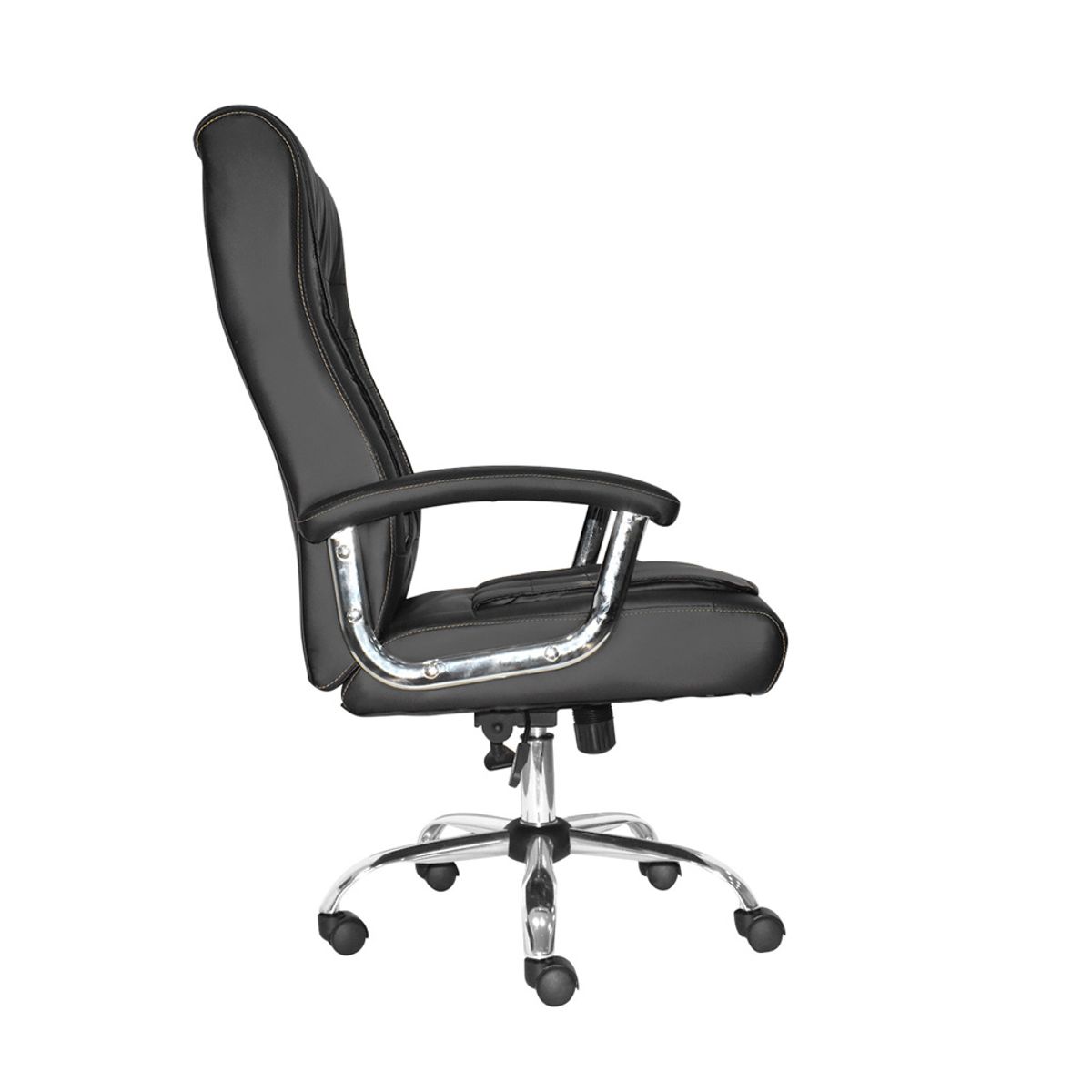 OFIDEAS - Silla Giratoria de Oficina Presidencial Shiny Negro Con Hilo Dorado Ofideas