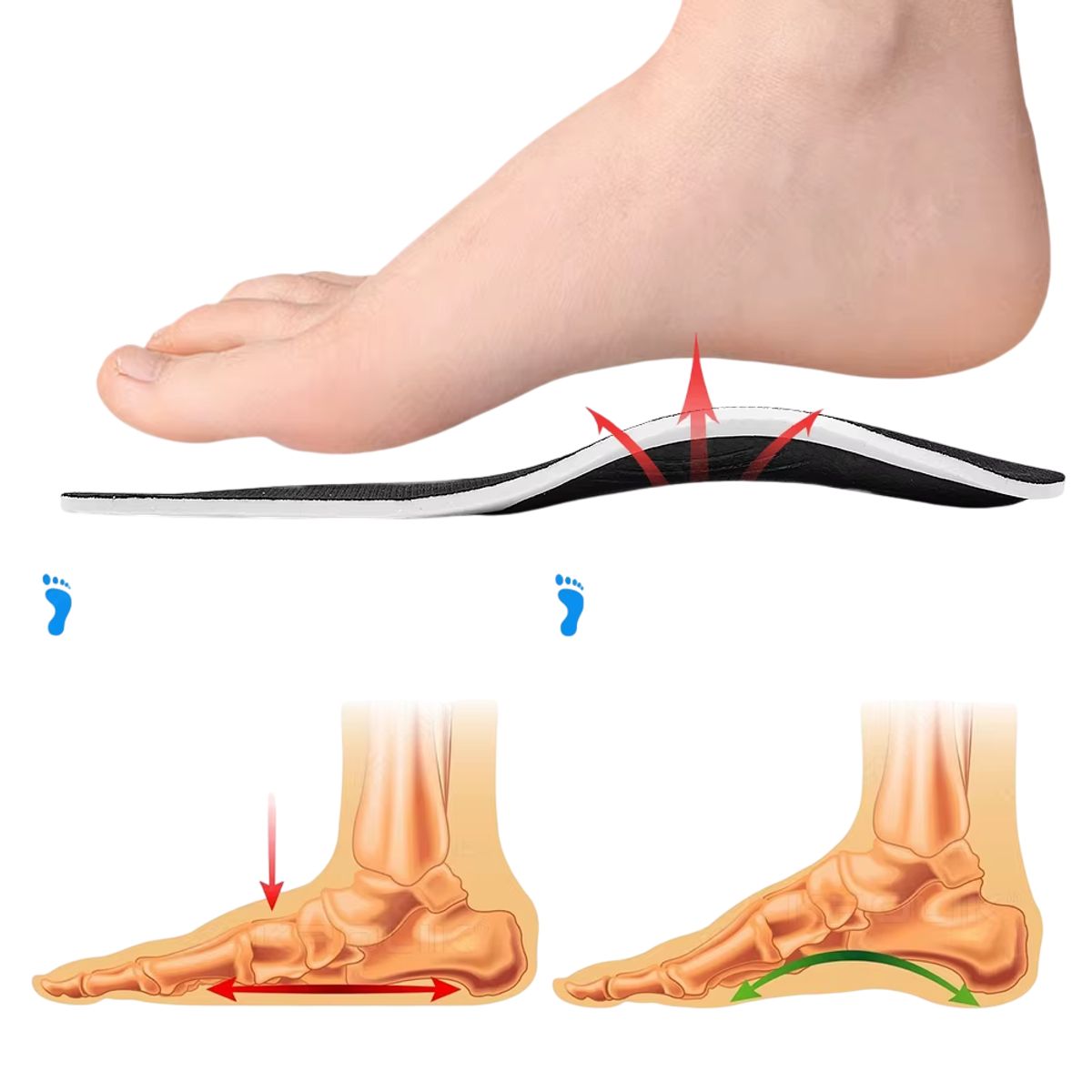 GENERICO - PLANTILLA ORTOPEDICA ARCO PIE PLANO FASCITIS TALLA XS