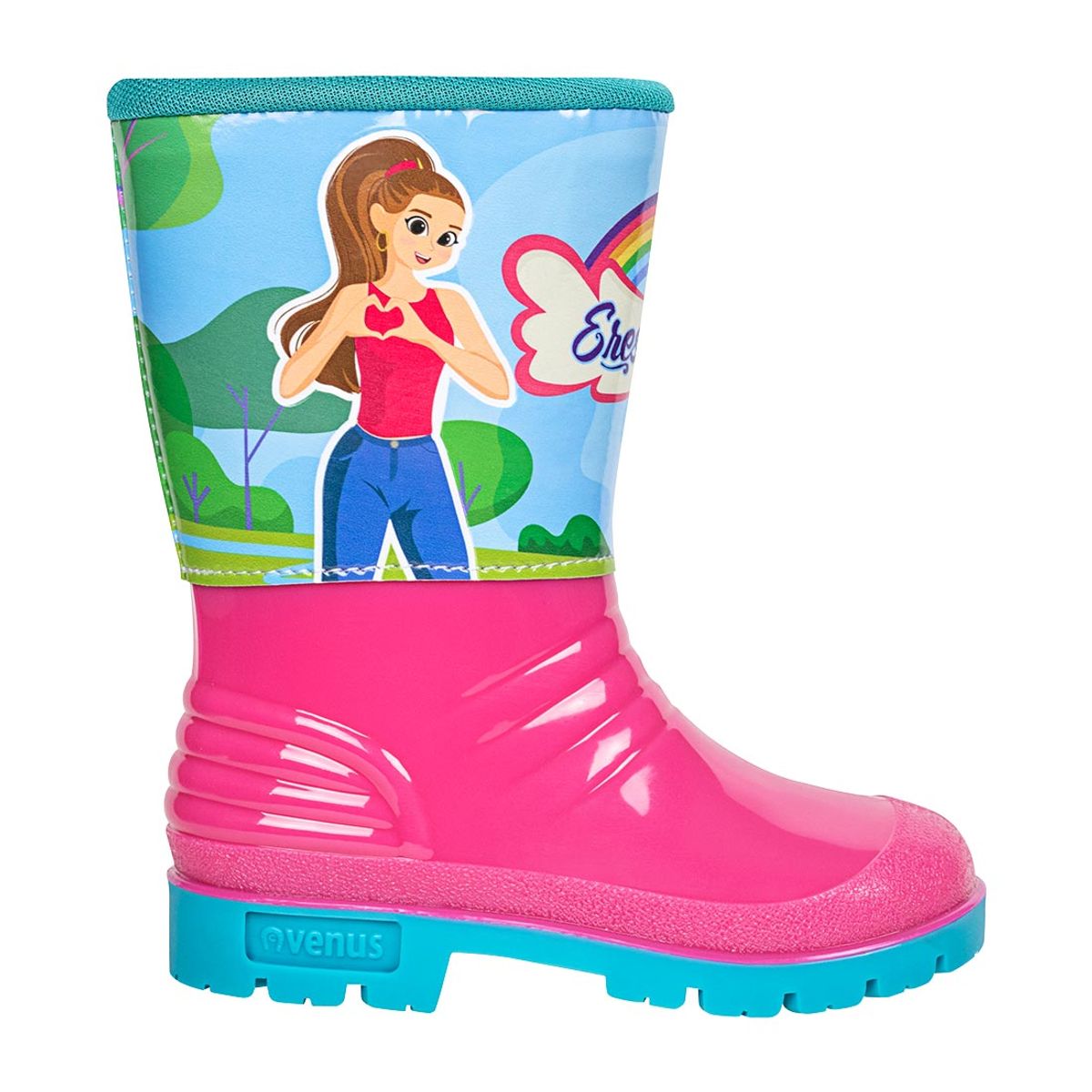 VENUS - BOTA INFANTIL CON CUELLO DIVINA FUCSIA