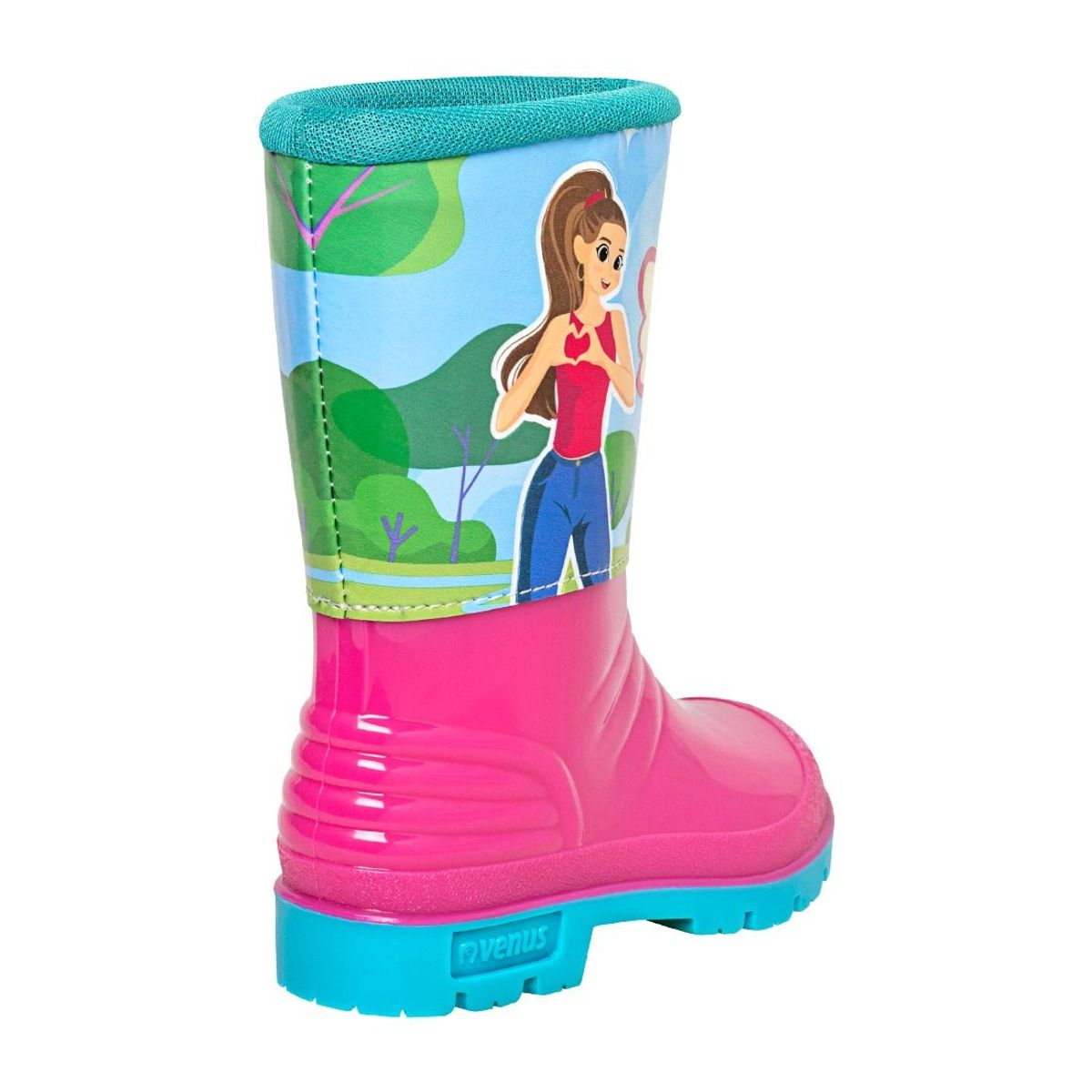 VENUS - BOTA INFANTIL CON CUELLO DIVINA FUCSIA