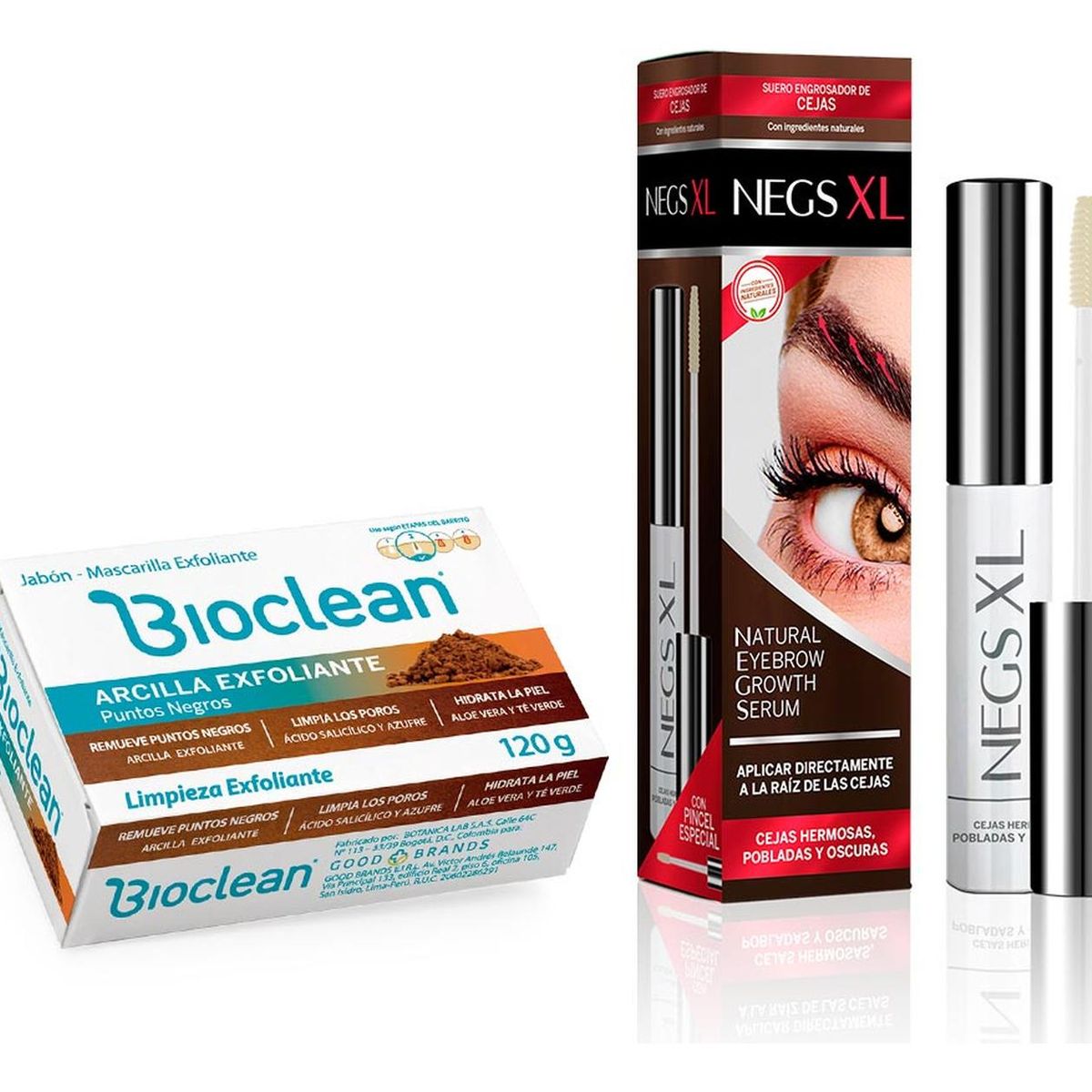 BIOCLEAN - Bioclean Jabón Barra Arcilla 120g + Negs XL Engrosador Cejas