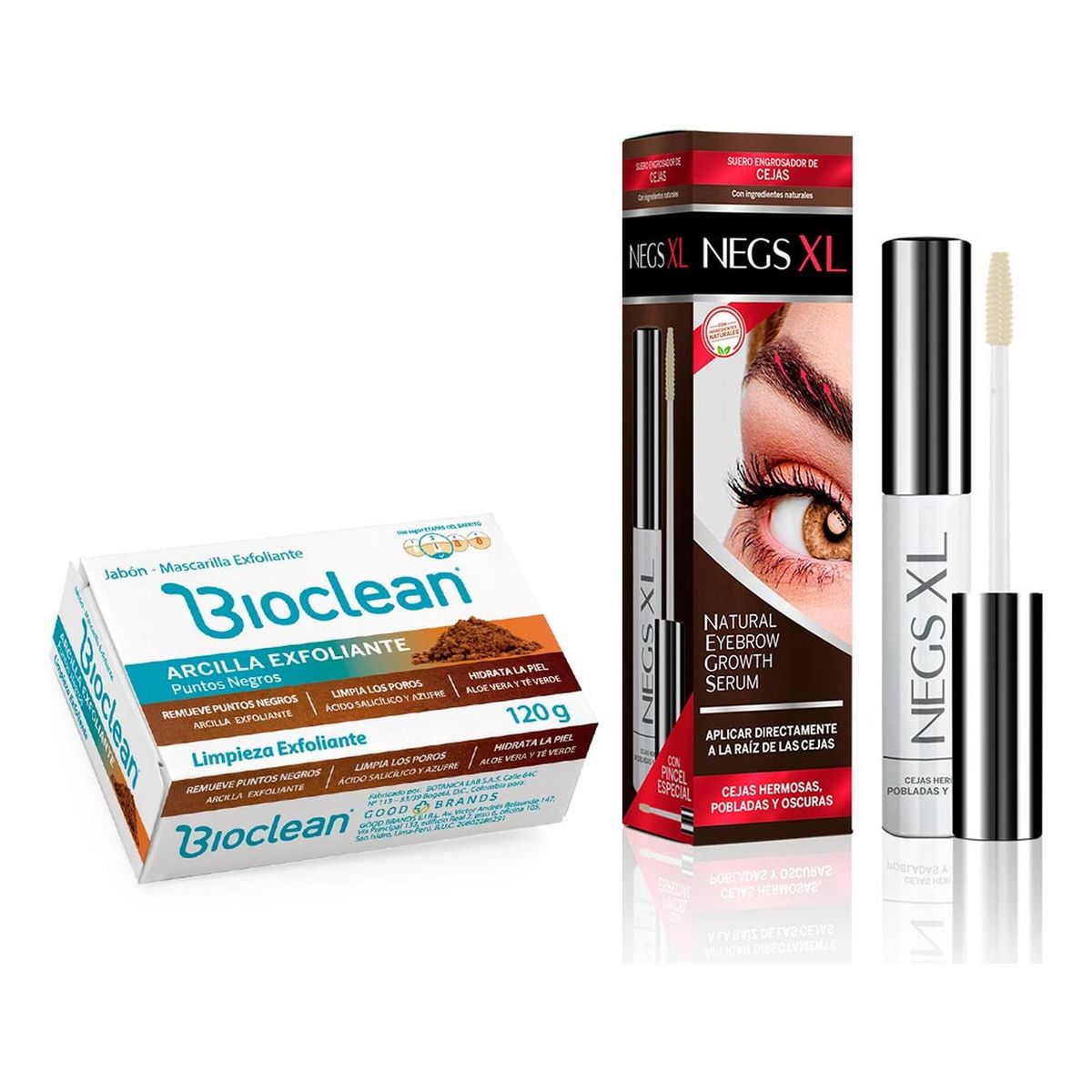 BIOCLEAN - Bioclean Jabón Barra Arcilla 120g + Negs XL Engrosador Cejas