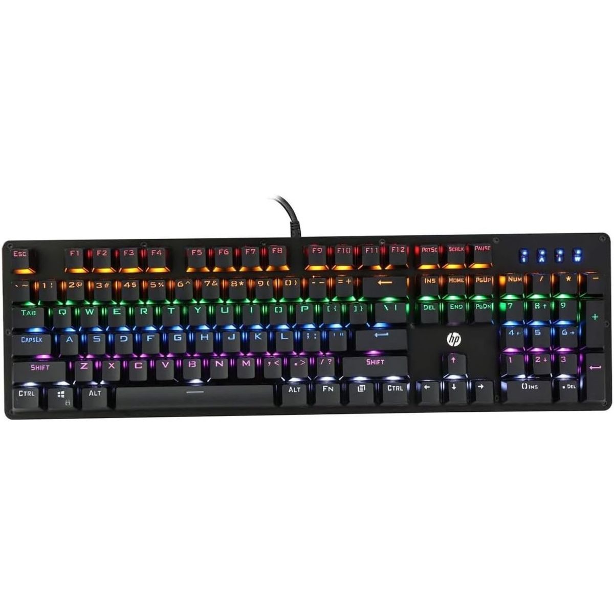 HP - HP Teclado Mecánico Gamer GK100 USB ABNT2 LED RGB Negro - 7JH28AA