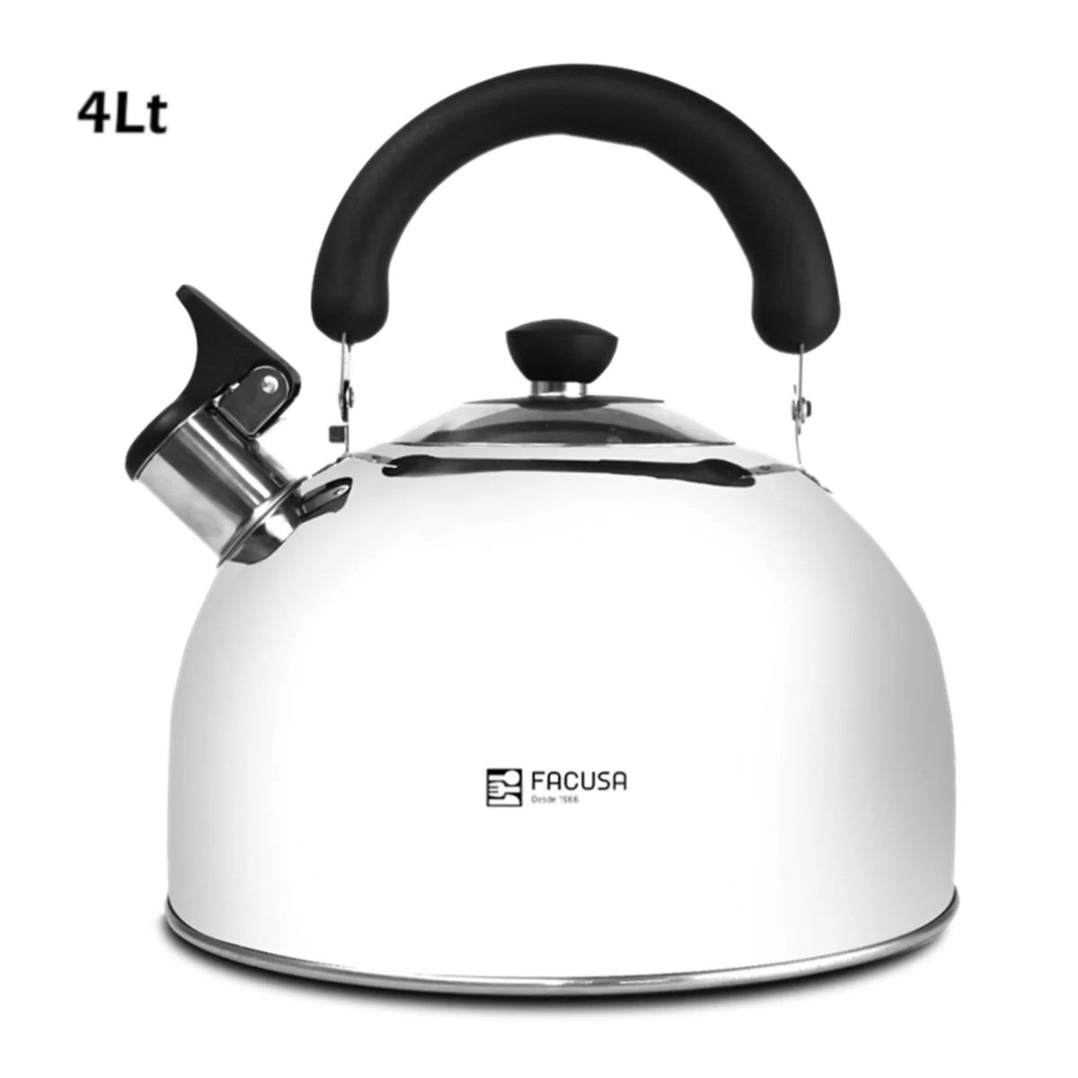 FACUSA - Tetera Facusa Acero Inoxidable 4 Litros Silbante Alta Calidad