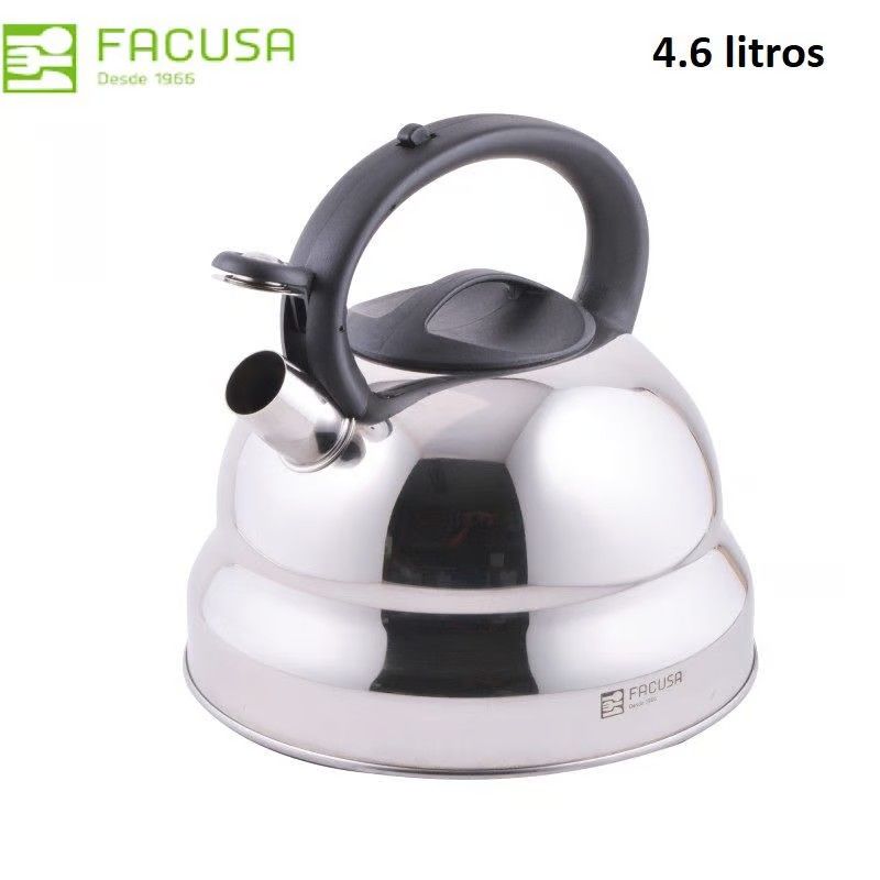 FACUSA - Tetera Facusa acero inoxidable 4.6 Litros silbante Alta Calidad
