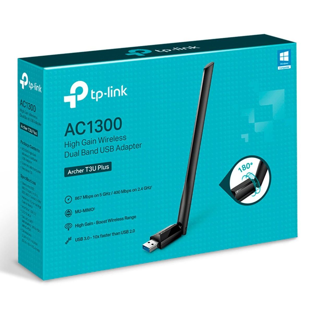 TP LINK - TP-LINK ARCHER T3U PLUS Adaptador USB WIFI5 AC1300 Dual Band