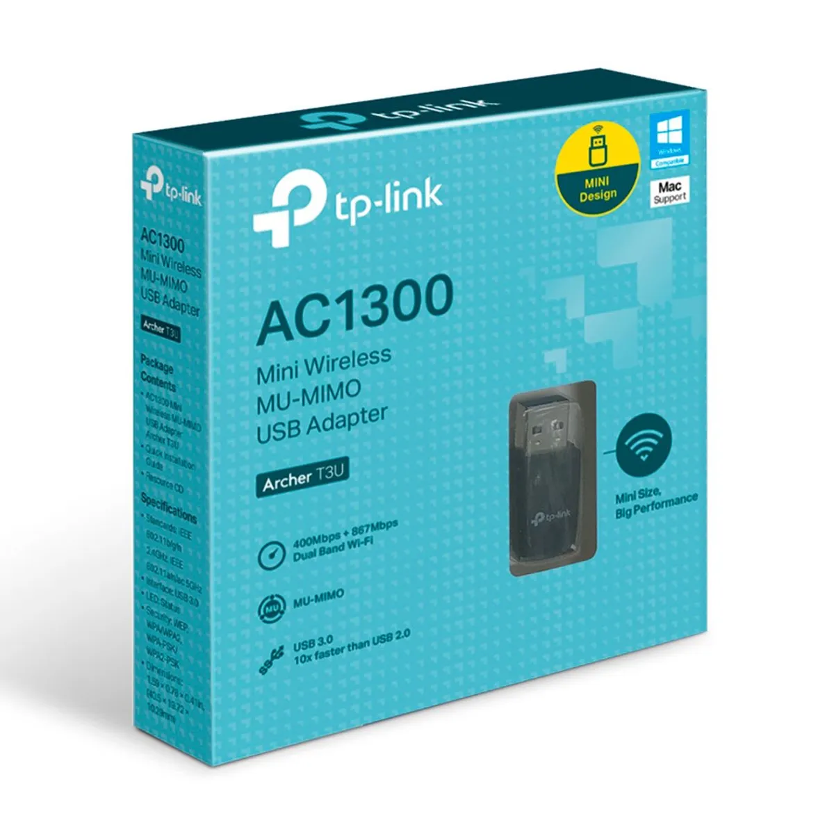 TP LINK - TP-LINK ARCHER T3U Adaptador USB WIFI5 AC1300 Dual Band