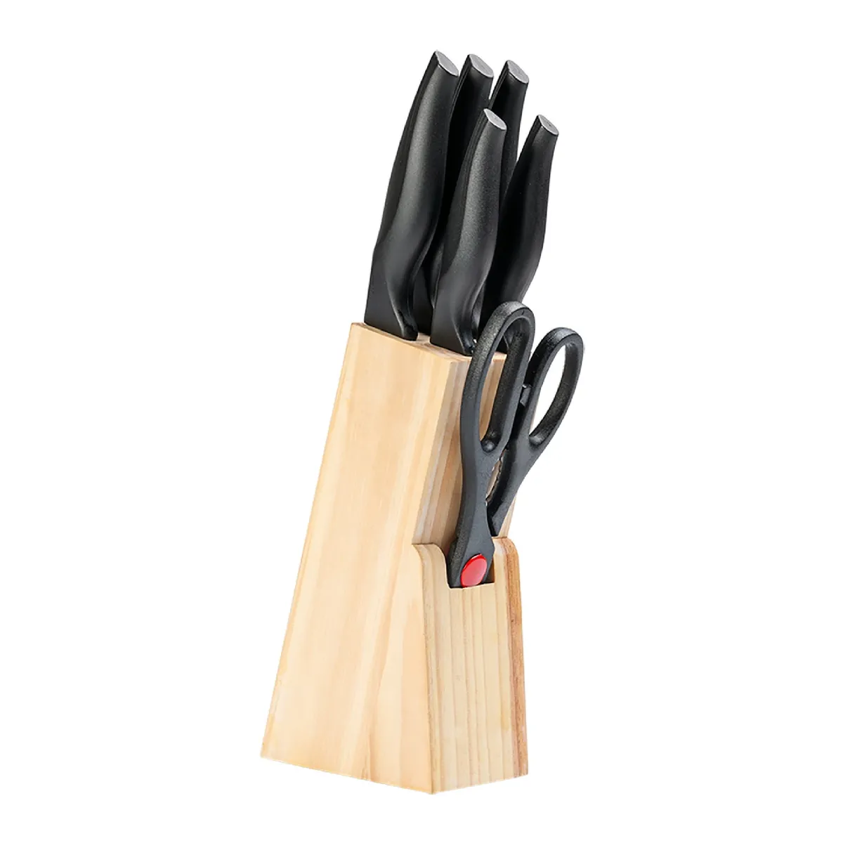 BRINOX - Juego de Cuchillos 7 Piezas Taco de Madera Acero Inoxidable Brinox Cross