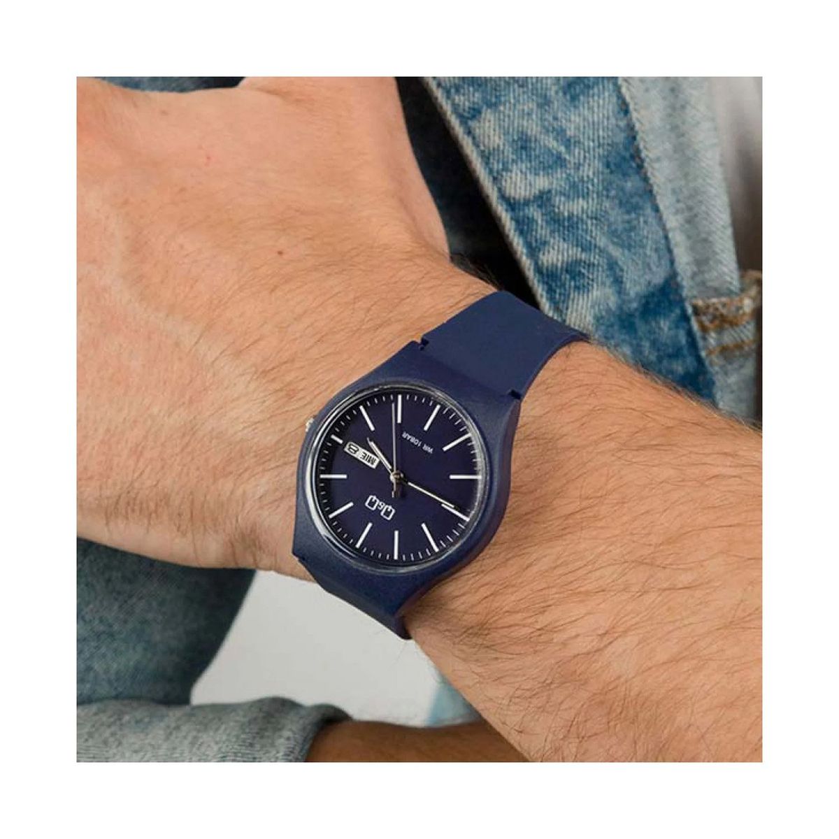 Q&Q - Reloj Q&Q Hombre Acuático 10 BAR Con Fecha color Azul