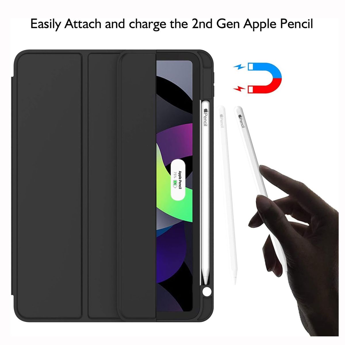 GENERICO - Funda Case Pencil Holder para iPad Air 11 Chip M2/M3 - Black