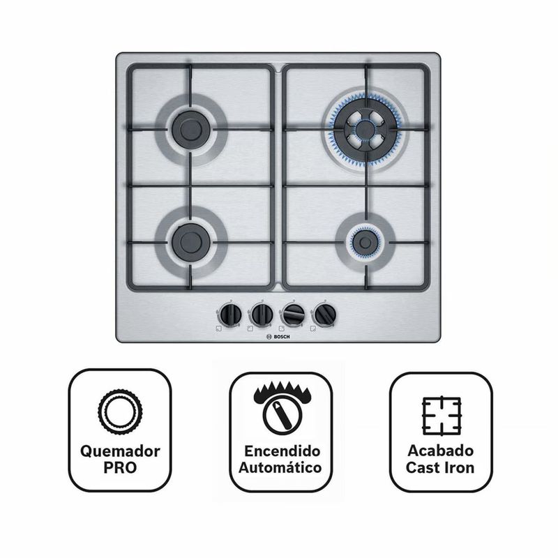 BOSCH - Encimera a gas BOSCH PGH6B5B60