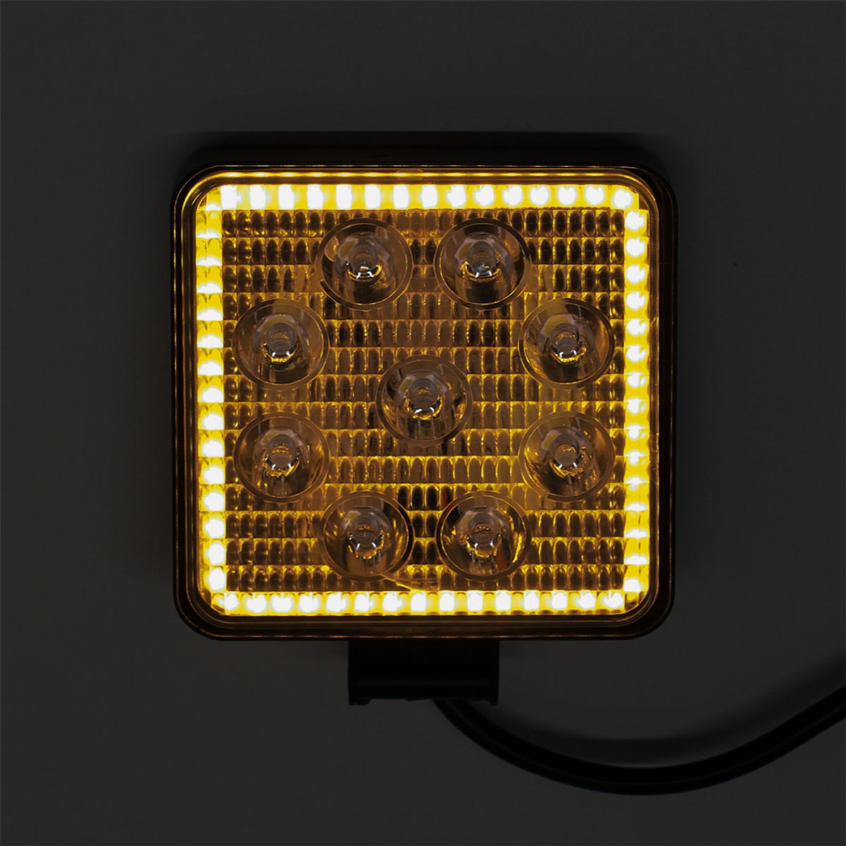 GENERICO - Faro Led Neblinero 9 Led Cuadrado 12/24v 27w Auto Moto Bus