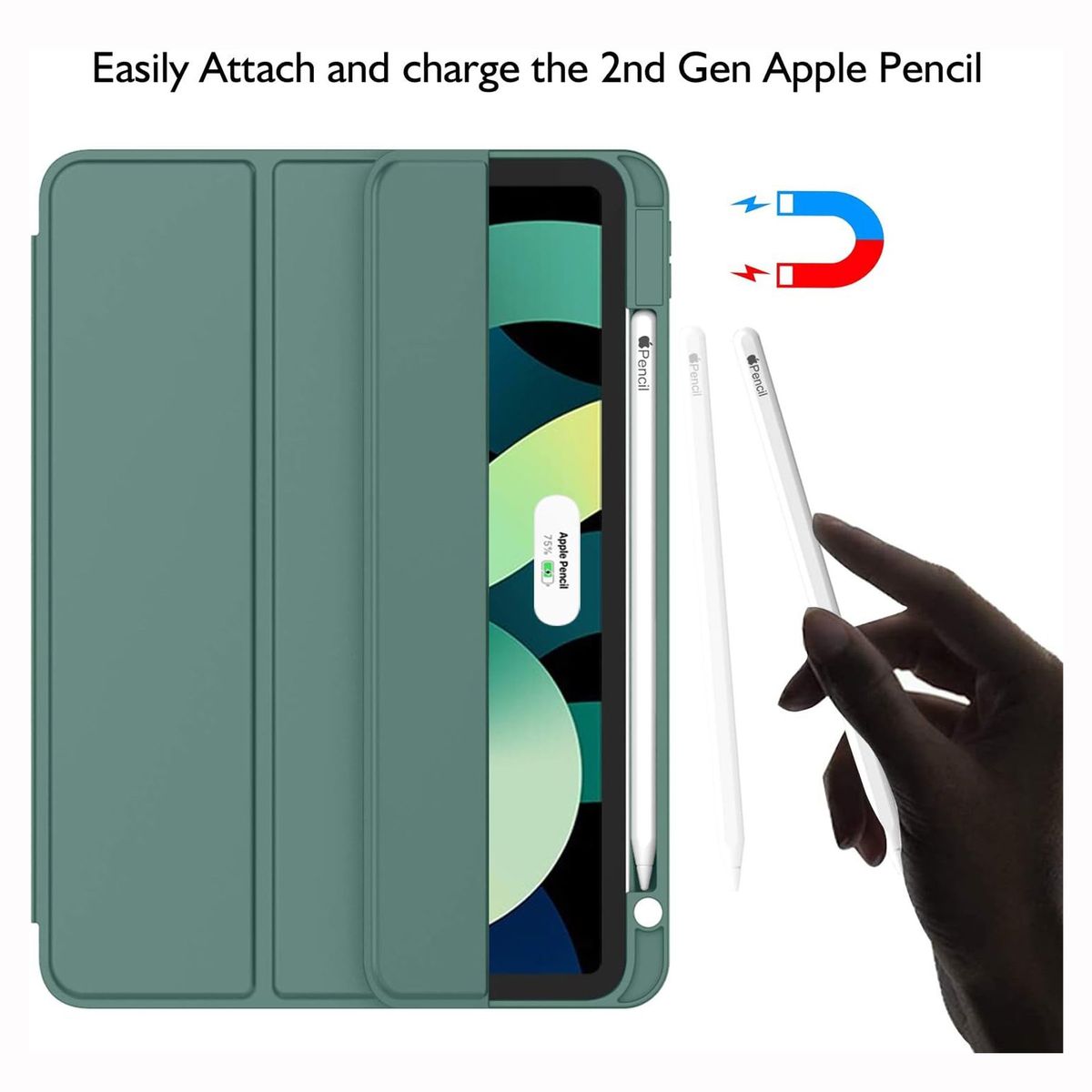 GENERICO - Funda Case Pencil Holder para iPad Air 11 Chip M2/M3 - Dark Green