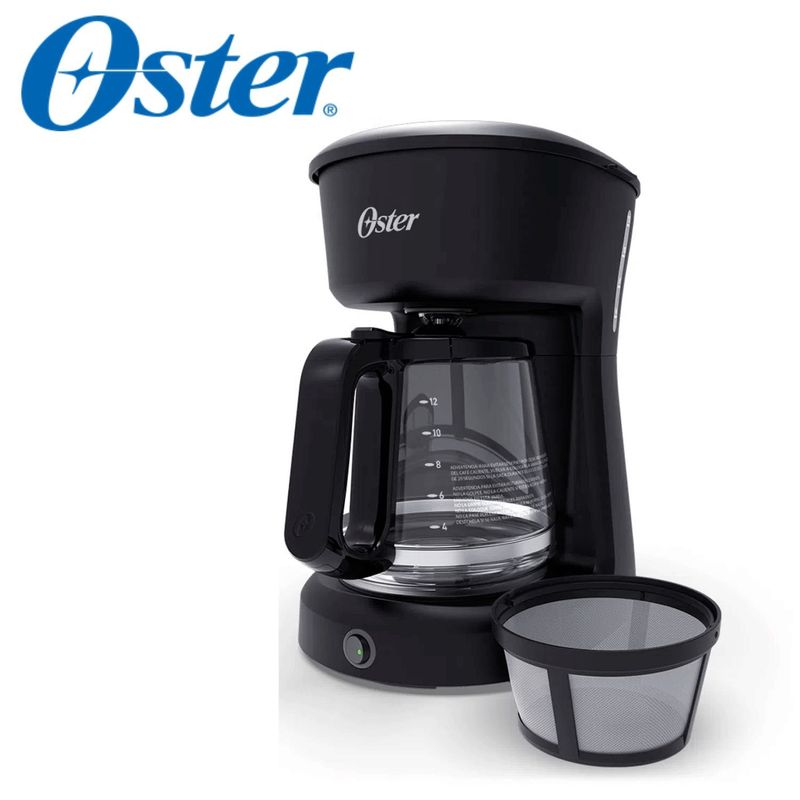 OSTER - Cafetera Oster BVSTDCS121B de 12 tazas con Filtro Reutilizable