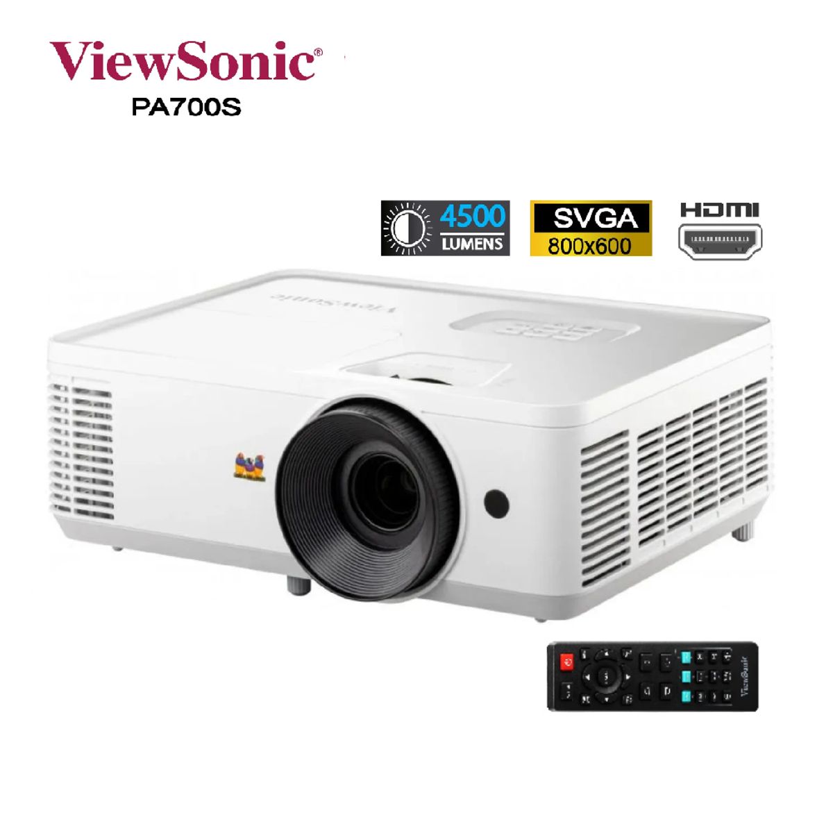 VIEWSONIC - Proyector View Sonic PA700S DLP SVGA 4500 Lum