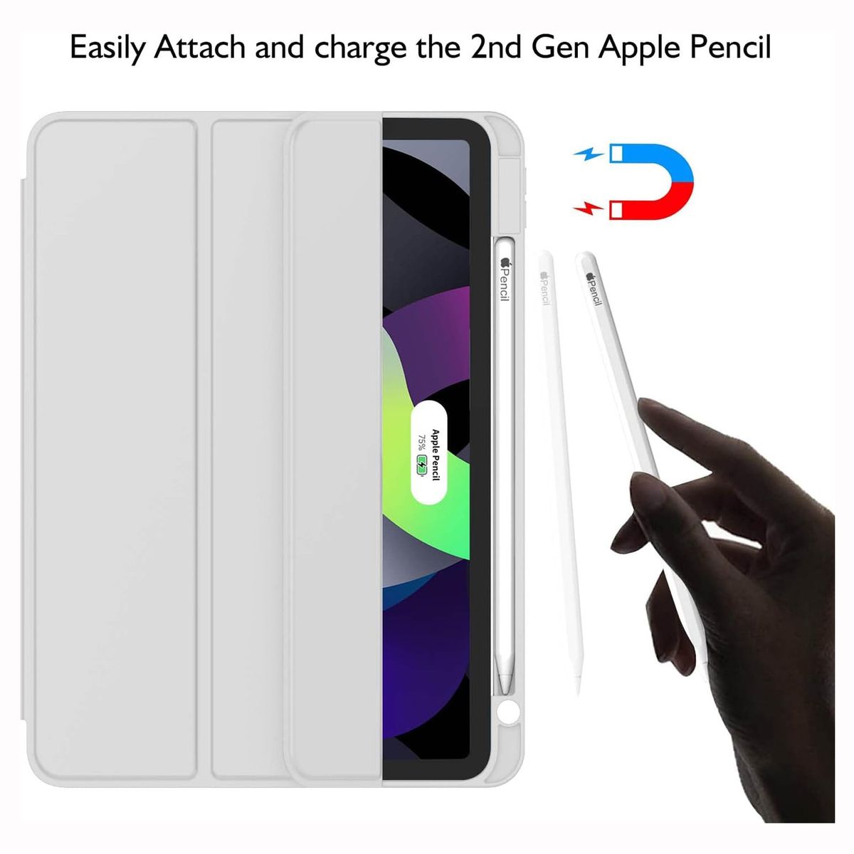 GENERICO - Funda Case Pencil Holder para iPad Air 11 Chip M2/M3 - Gris