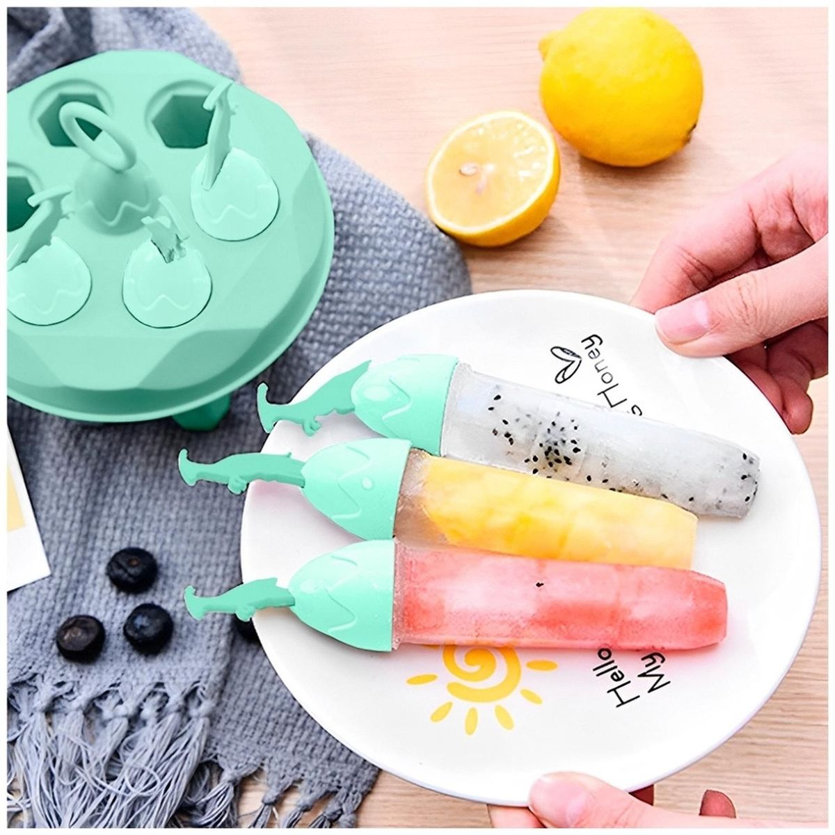 MINARI - Molde de Helados 6 Paletas Dinosaurio para Niños Verde 651M