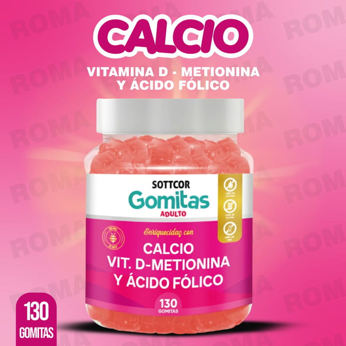 GENERICO - PACK 3 GOMITAS CALCIO 390 UND SOTTCOR LABS