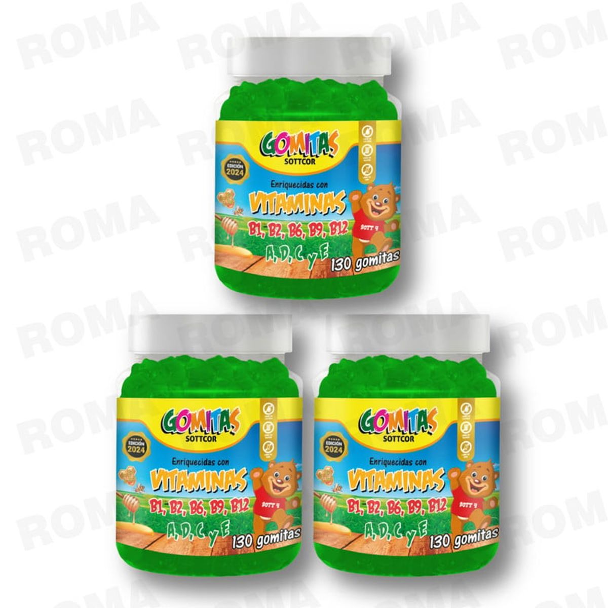 GENERICO - PACK 3 MULTIVITAMINAS NIÑOS 390 UND SOTTCOR LABS