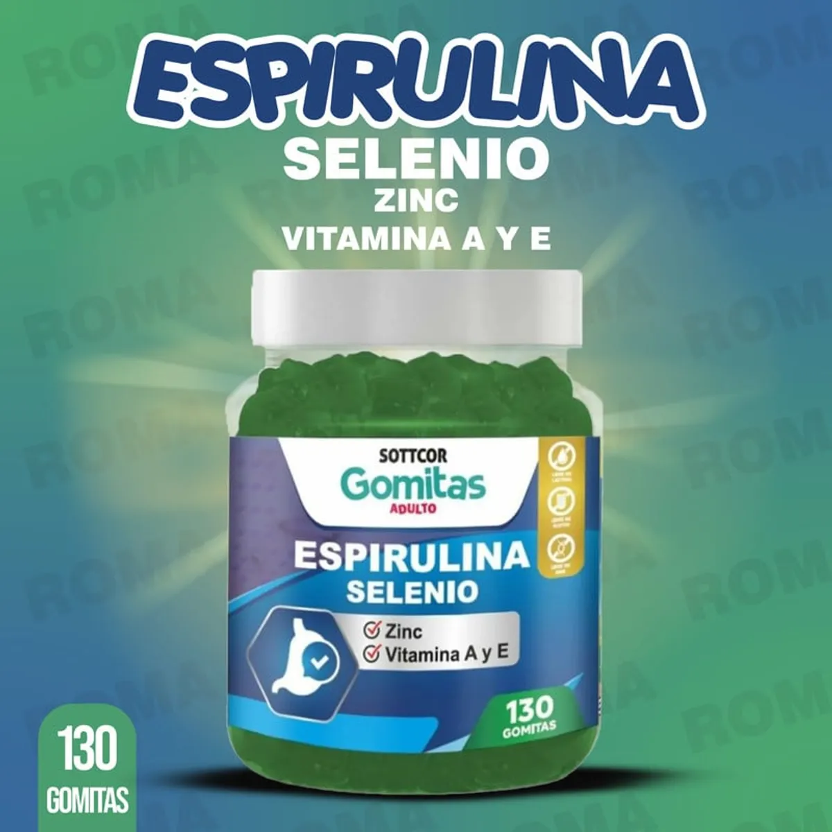 GENERICO - GOMITAS ESPIRULINA SELENIO 130 UND SOTTCOR LABS