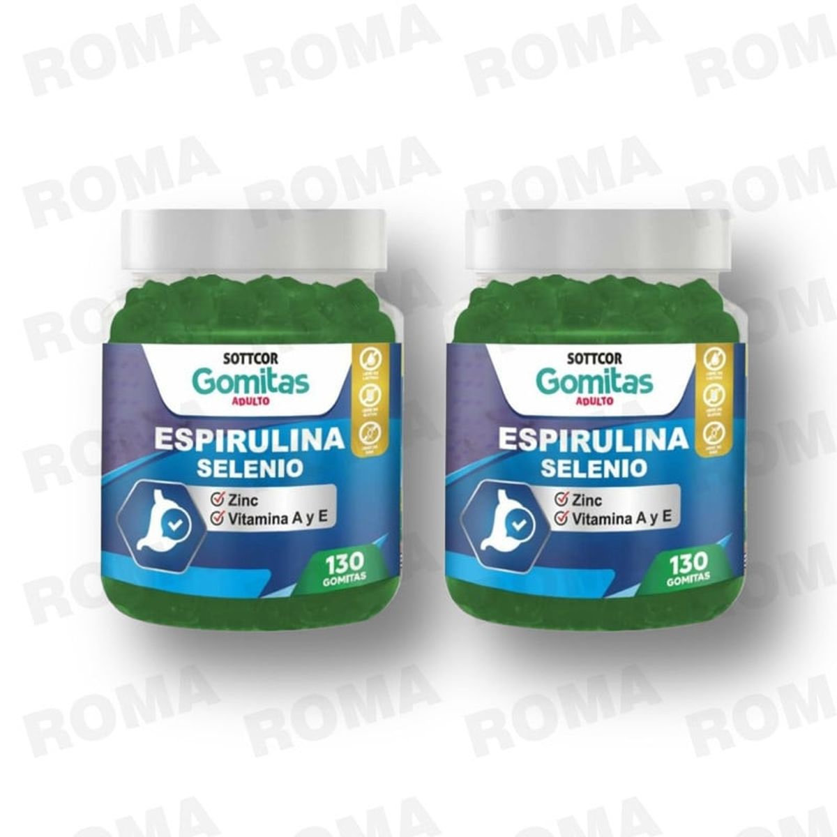 GENERICO - PACK 2 GOMITAS ESPIRULINA SELENIO 260 UND SOTTCOR LABS