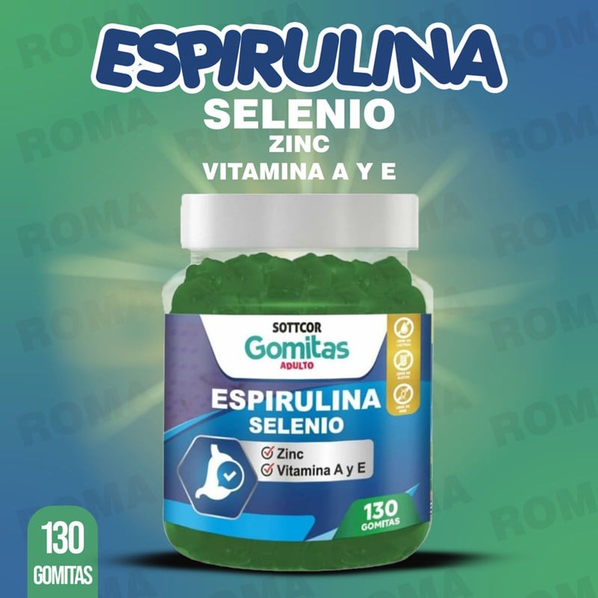 GENERICO - PACK 2 GOMITAS ESPIRULINA SELENIO 260 UND SOTTCOR LABS