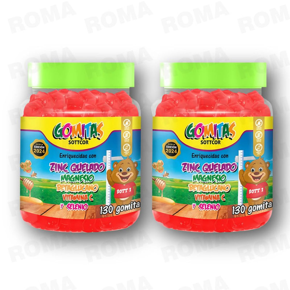 GENERICO - PACK 2 GOMITAS ZINC NIÑOS 260 UND SOTTCOR LABS