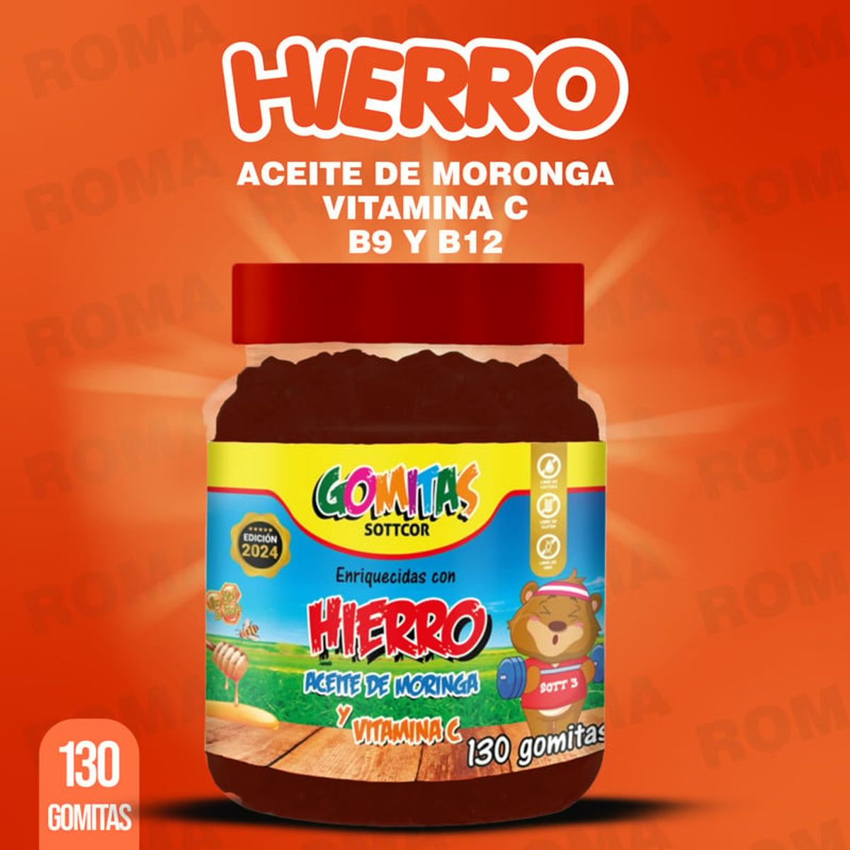 GENERICO - PACK 3 GOMITAS HIERRO NIÑOS 390 UND SOTTCOR LABS