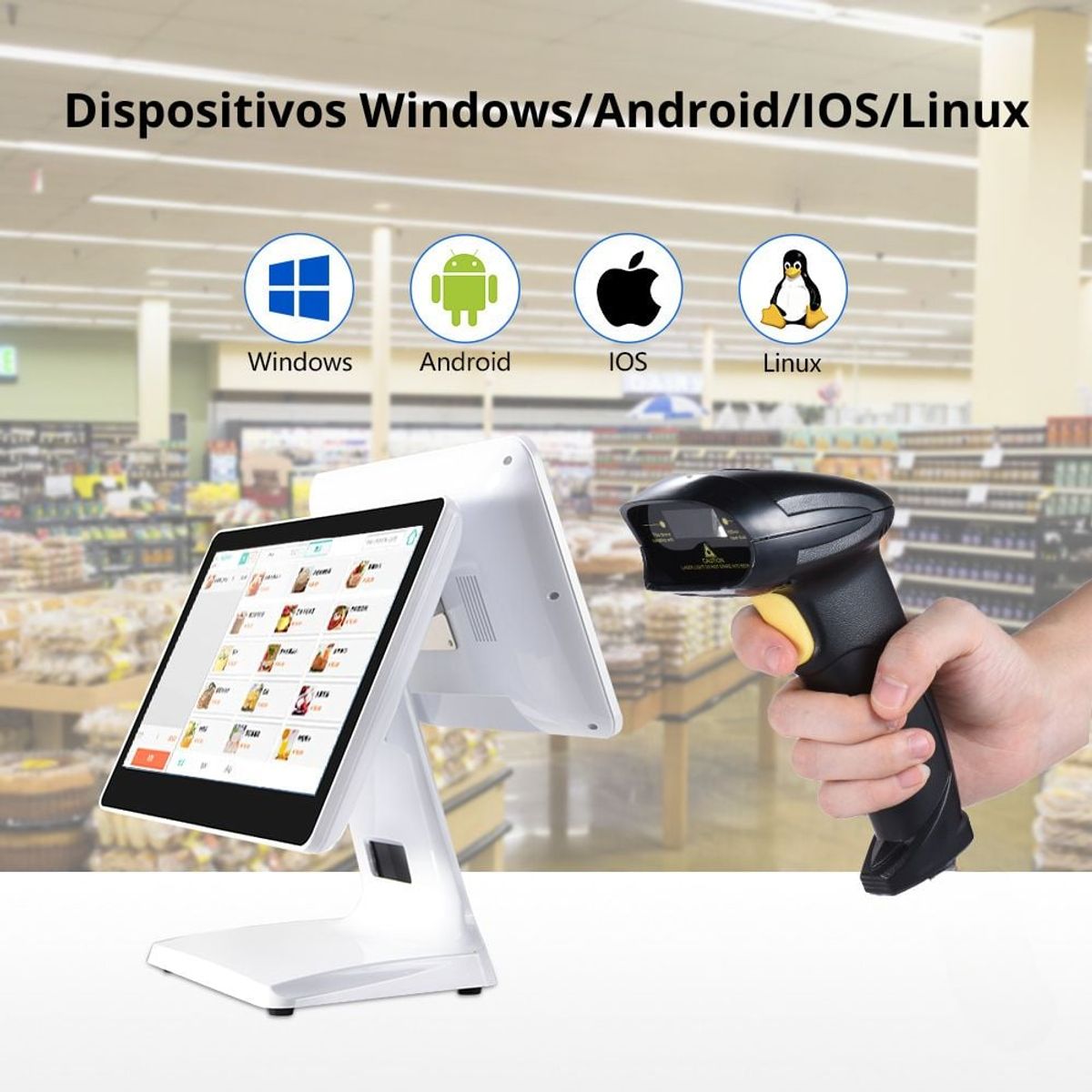 SEISA - Lector Escaner Código de Barras 1D Bluetooth Inalámbrico SEISA 8300LW