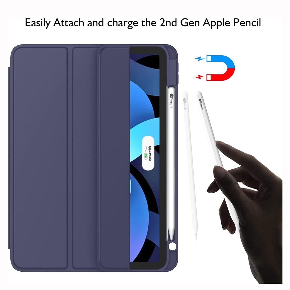 GENERICO - Funda Case Pencil Holder para iPad Air 11 Chip M2/M3 - Azul