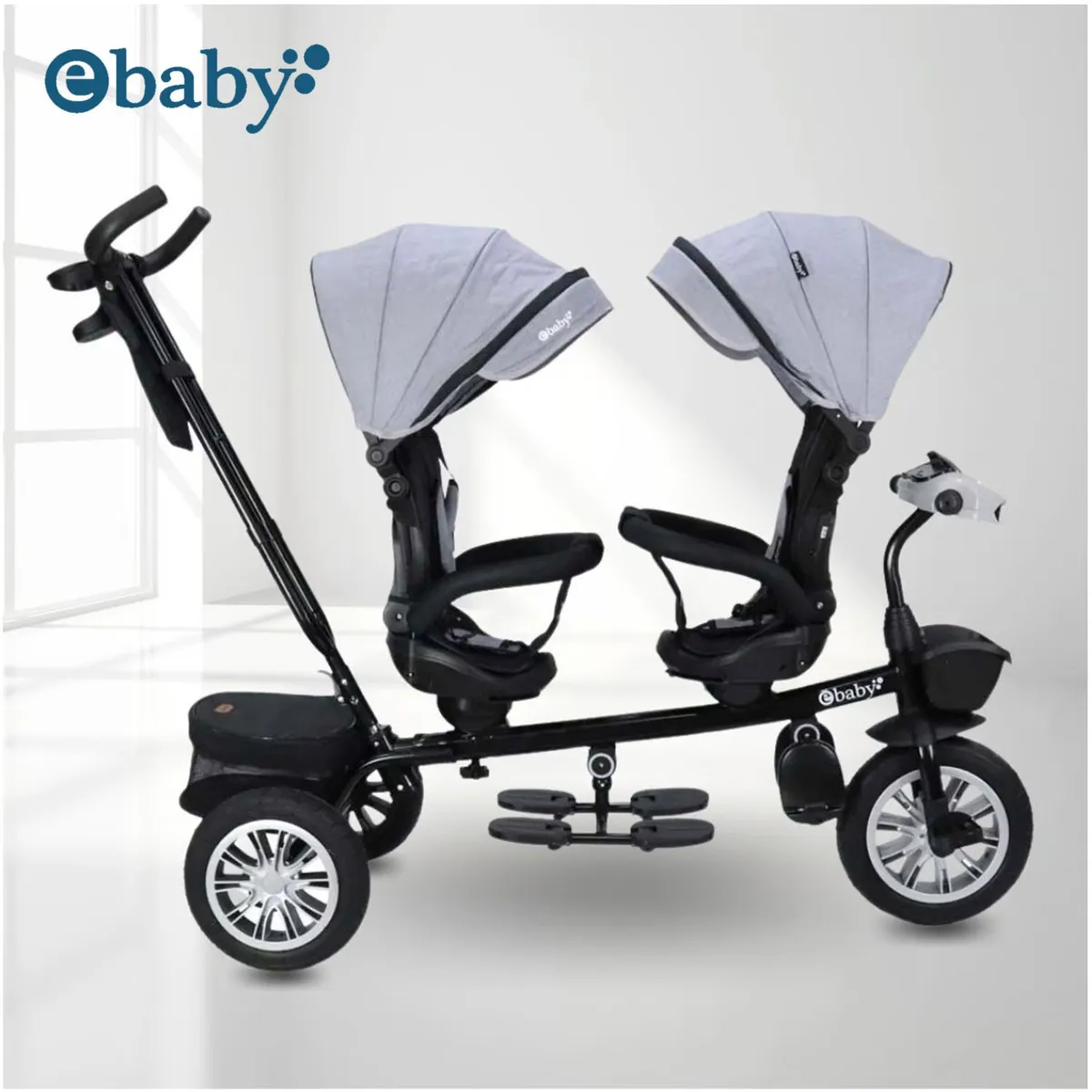 EBABY - Triciclo Guiador EBABY GEMELAR GRAY