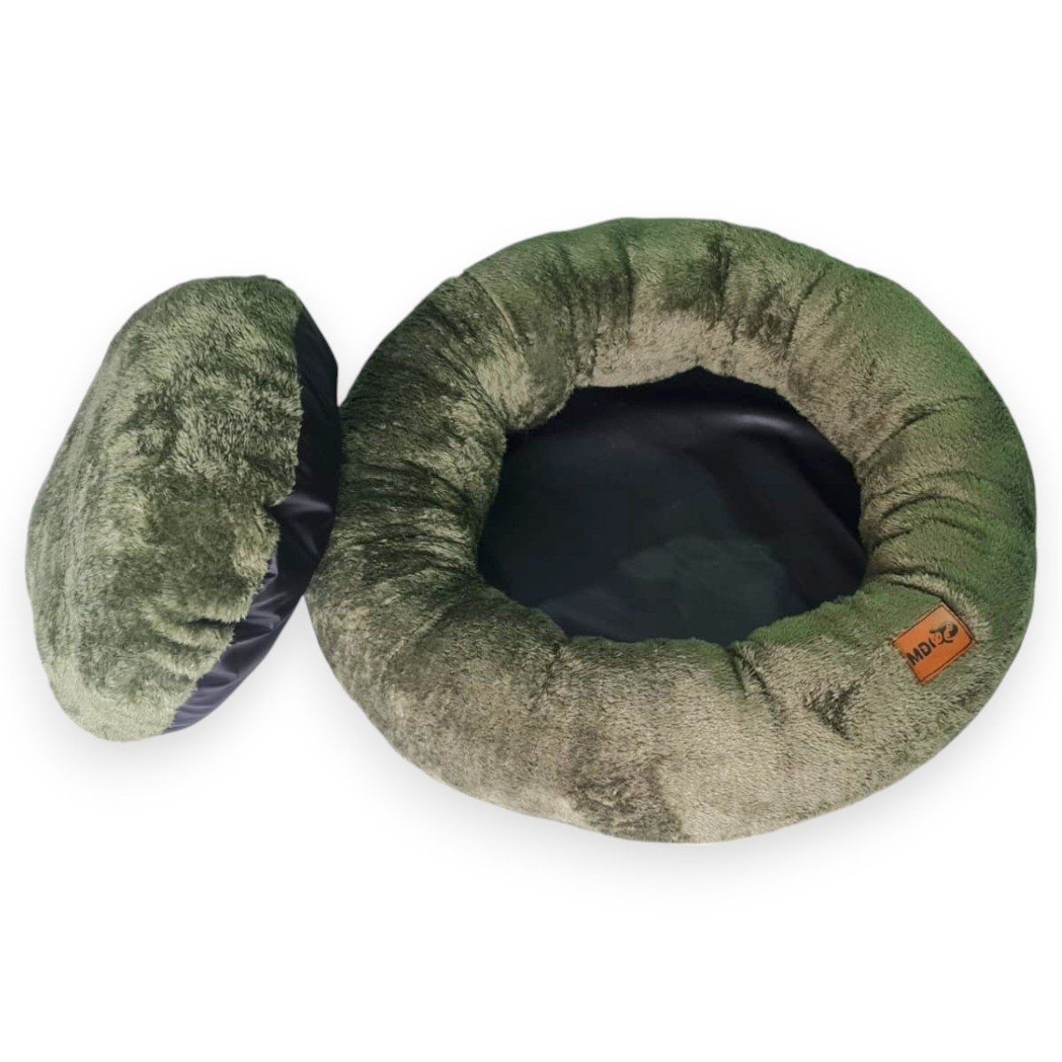 MD - Cama Para Perros y Gatos Donut Lite Verde Oscuro Talla L - MD