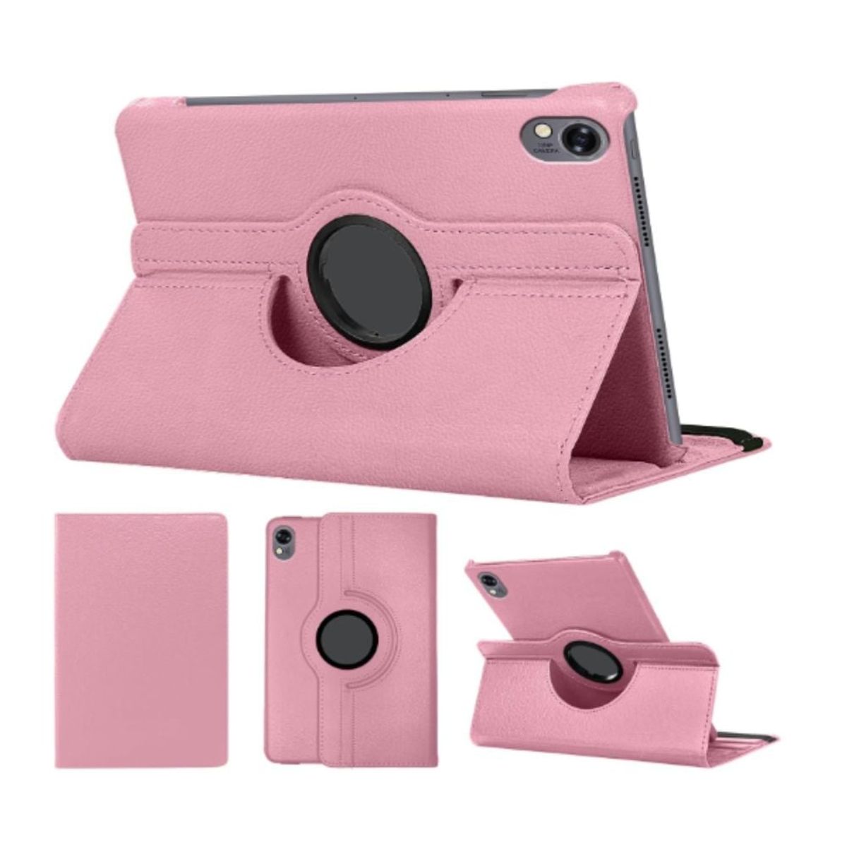 GENERICO - Funda Rosa Cuero Giratoria Compatible Tab Samsung Galaxy S6 Lite P610