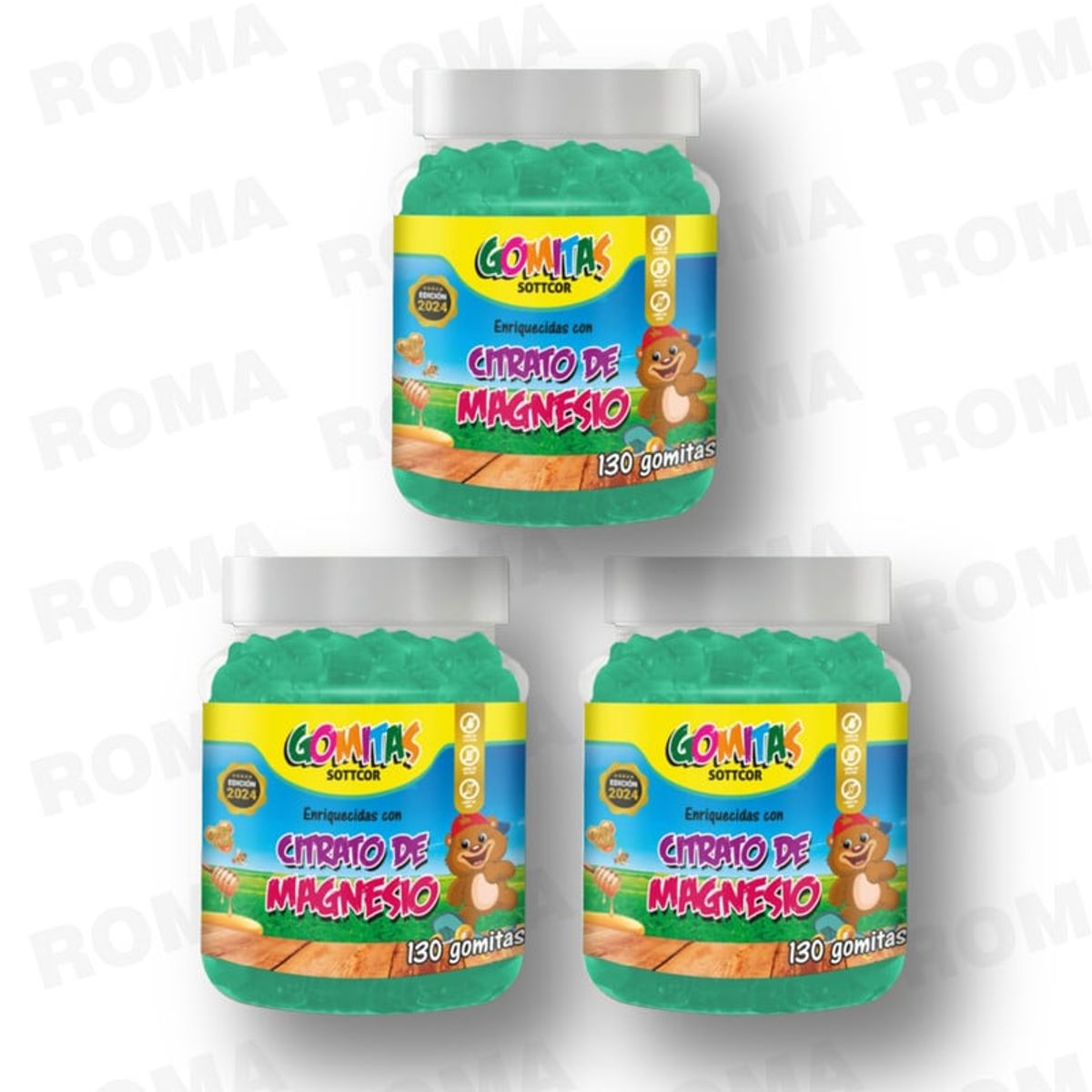GENERICO - PACK 3 GOMITAS CITRATO DE MAGNESIO NIÑOS 390 UND SOTTCOR LABS