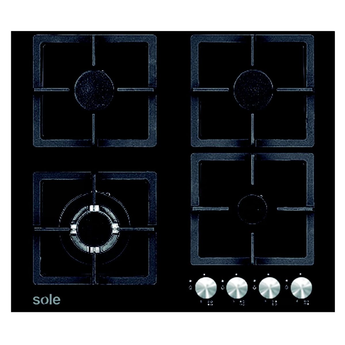 SOLE - Encimera Sole Vidrio Templado 59 Cm 4 Hornillas