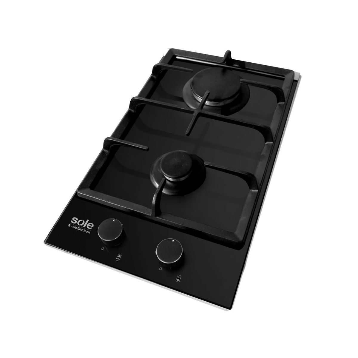 SOLE - Encimera Scollection Vidrio Templado A Gas 30Cm 2 Hornillas