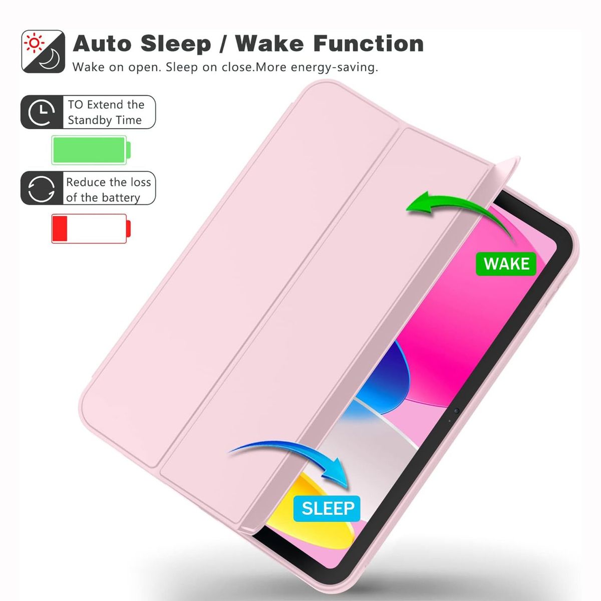 GENERICO - Funda Case Protector para iPad 10ma  11va Generación - Rosado