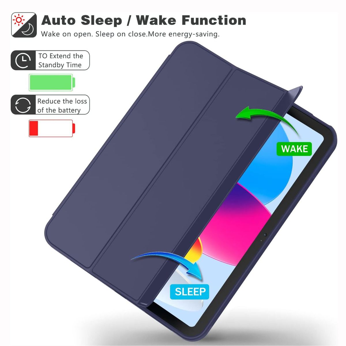 GENERICO - Funda Case Protector para iPad 10ma  11va Generación - Azul