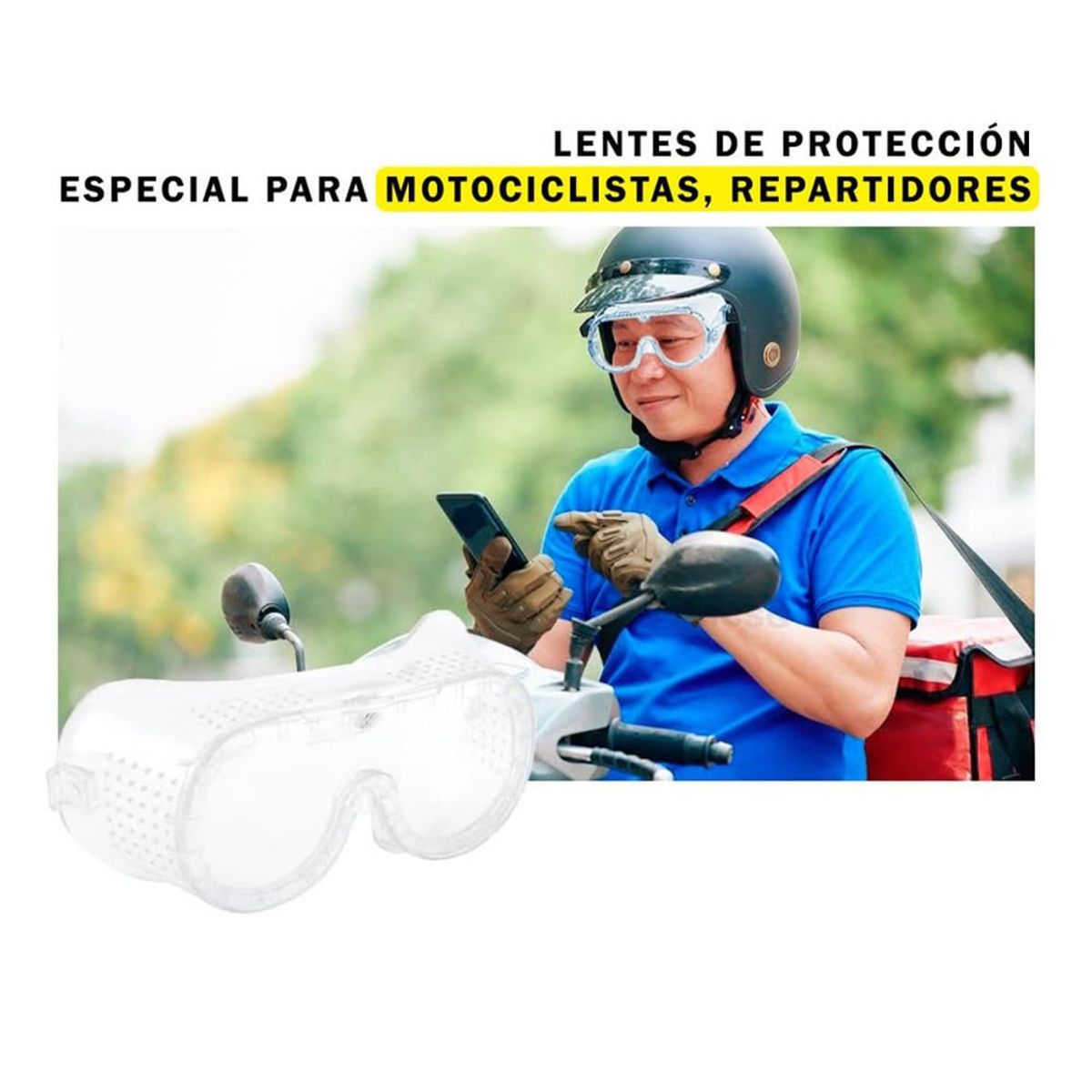 GENERICO - LENTES DE PROTECCIÓN CORTAVIENTOS PARA MOTORIZADOS