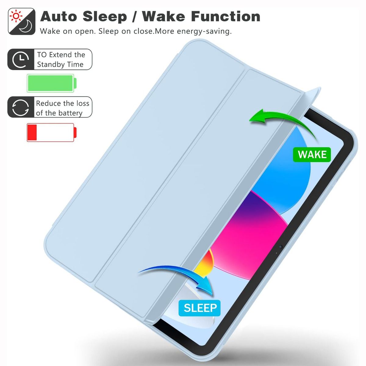 GENERICO - Funda Case Protector para iPad 10ma  11va Generación - Celeste