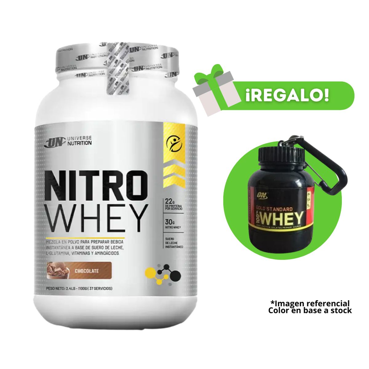 UNIVERSE NUTRITION - PROTEÍNA NITRO WHEY 1KG CHOCOLATE + PORTAPROTEINA
