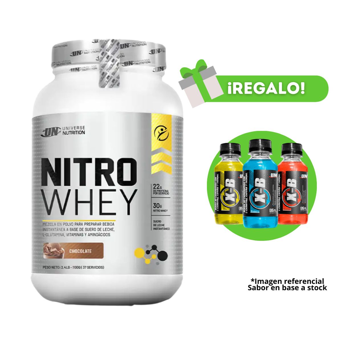 UNIVERSE NUTRITION - PROTEÍNA NITRO WHEY 1KG CHOCOLATE + X-B