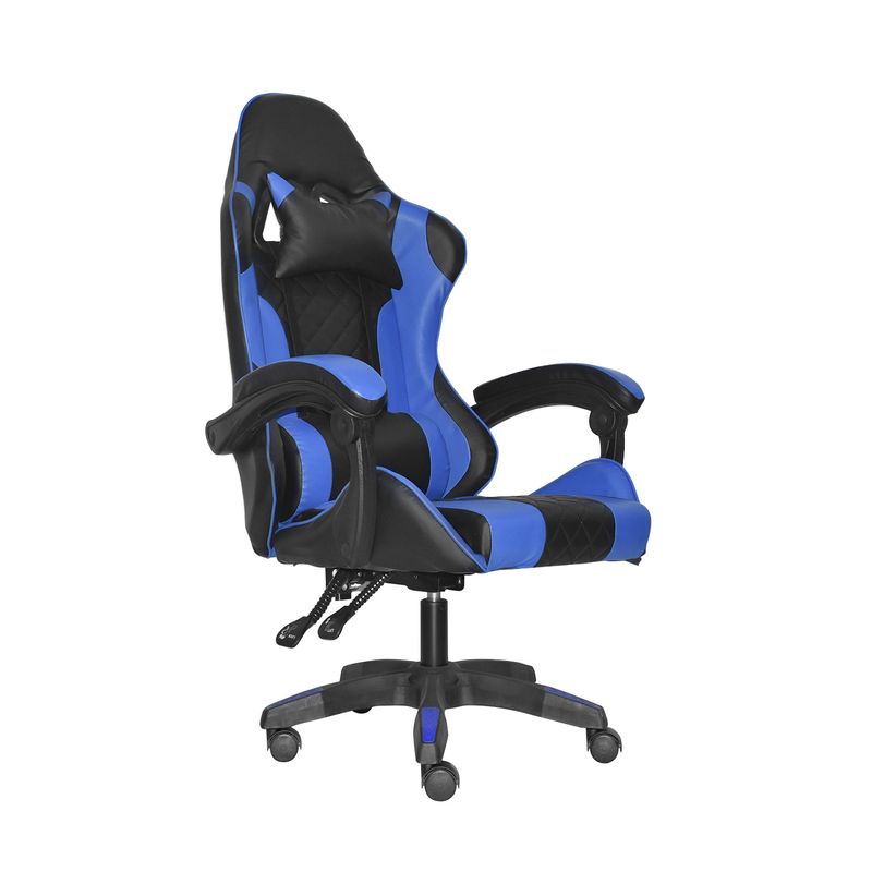 BONNO - Sillón Gamer BYD PU Negro/Azul Ergonómico Bonno
