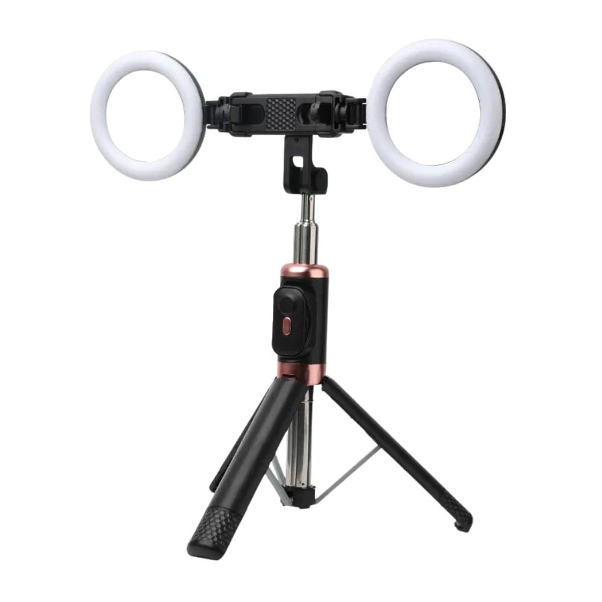 GENERICO - Palo Selfie Bluetooth  Doble Luz Led 110cm Negro