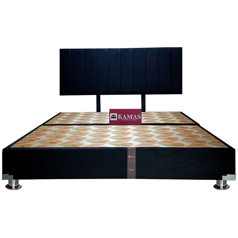 KAMAS - CAMA TARIMA KAMAS KING + CABECERA AÉREA LINEAL 1 - NEGRO