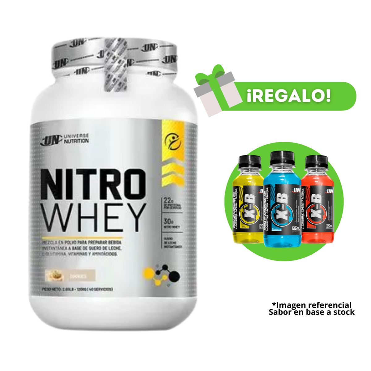 UNIVERSE NUTRITION - PROTEÍNA NITRO WHEY 1KG COOKIES + X-B