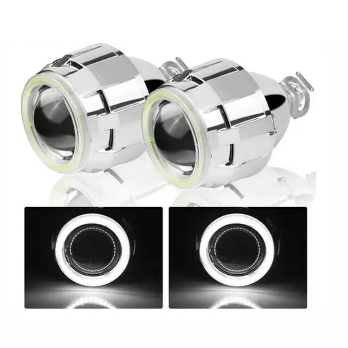 GENERICO - PROYECTOR LED 25 LUZ BLANCA CON OJO DE ANGEL BLANCO + AZUL