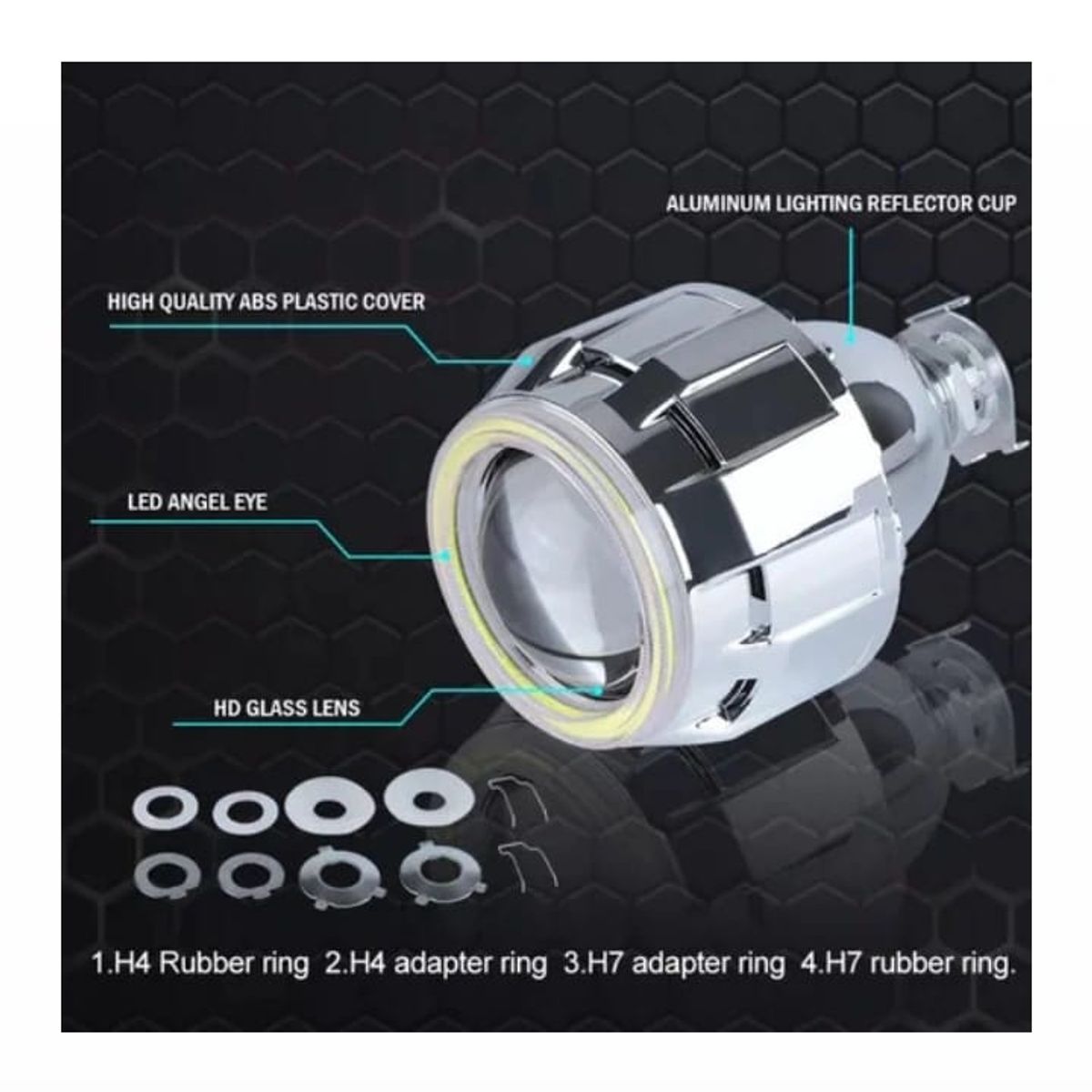 GENERICO - PROYECTOR LED 25 LUZ BLANCA CON OJO DE ANGEL BLANCO + AZUL