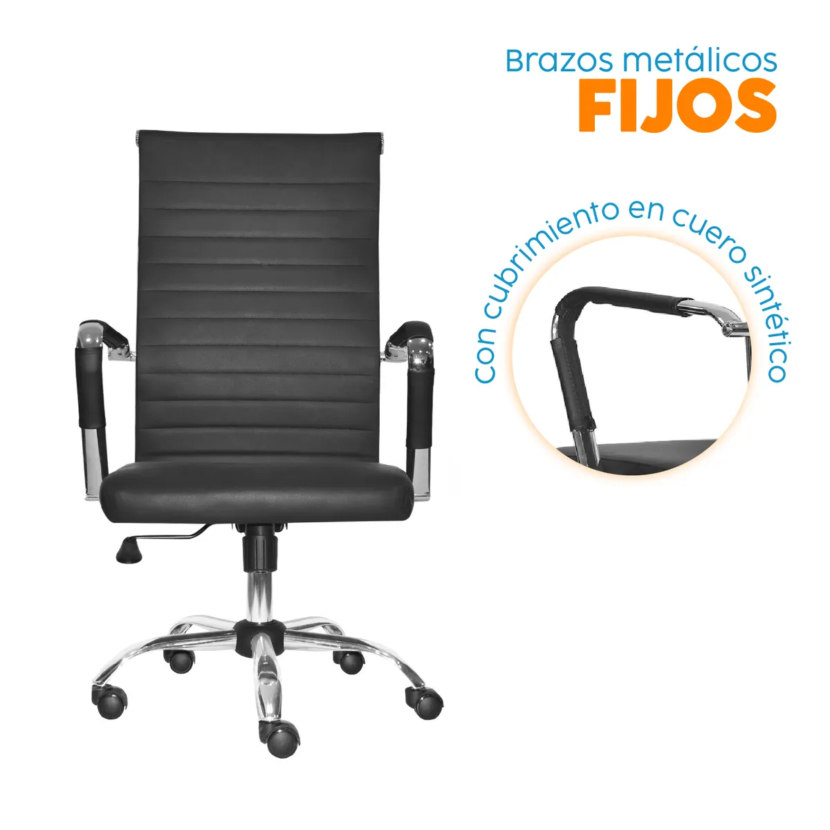 BONNO - Silla Ejecutiva Odra Cuerina Negro Bonno
